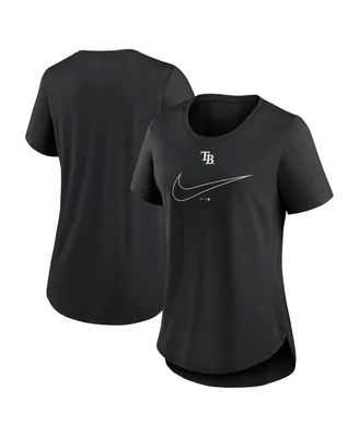 Women's Nike Black Tampa Bay Rays Big Swoosh Tri-Blend Scoop Neck T-shirt