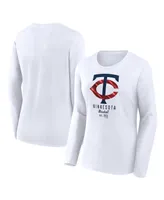 Women's Fanatics White Minnesota Twins Long Sleeve T-shirt