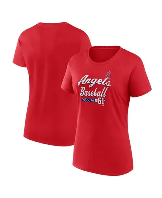 Women's Fanatics Red Los Angeles Angels Logo T-shirt