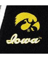 Women's Gameday Couture Black Iowa Hawkeyes One More Round Tri-Blend Striped Hooded Cardigan Sweater