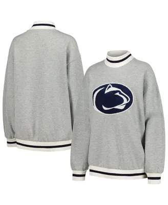 Women's Gameday Couture Ash Penn State Nittany Lions It To Win Sporty Mock Neck Pullover Sweatshirt