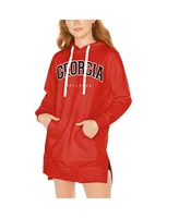 Women's Gameday Couture Red Georgia Bulldogs Take a Knee Raglan Hooded Sweatshirt Dress