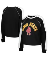 Women's Gameday Couture Black Iowa State Cyclones Blindside Raglan Cropped Pullover Sweatshirt