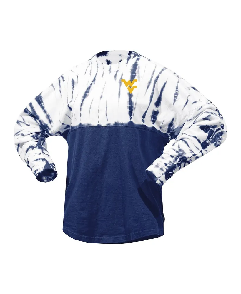 Women's Navy West Virginia Mountaineers Tie-Dye Long Sleeve Jersey T-shirt