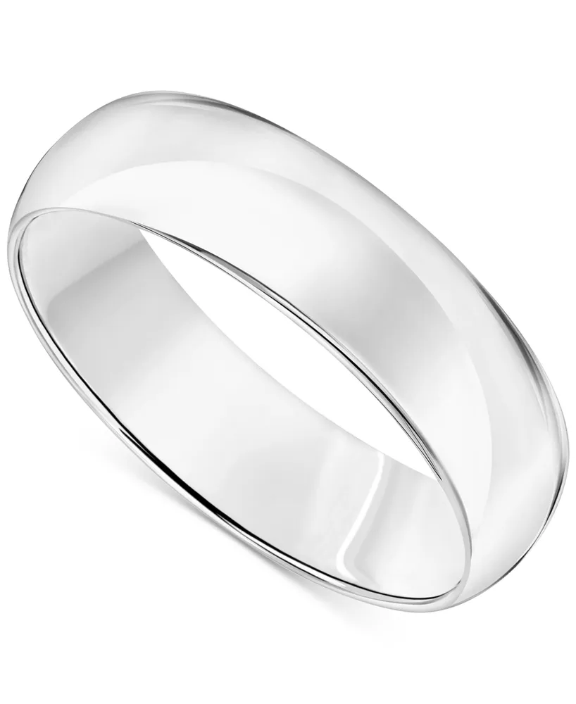 Men's Polished Comfort Fit Wedding Band Platinum