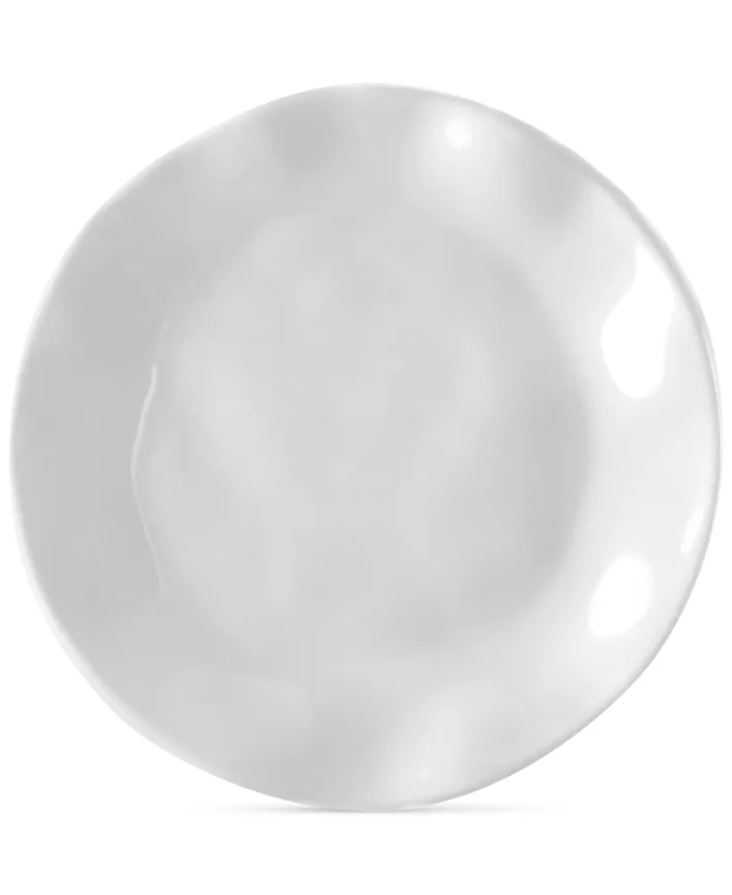 Q Squared Ruffle White Melamine Appetizer Plates, Set of 4