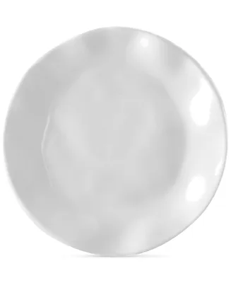 Q Squared Ruffle White Melamine Appetizer Plate, Set of 4