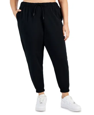 Id Ideology Plus High-Rise Solid Fleece Jogger Pants, Created for Macy's