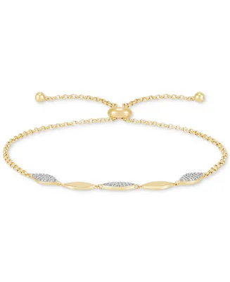 Diamond Link Bolo Bracelet (1/10 ct. t.w.) in 14k Gold-Plated Sterling Silver