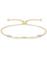 Diamond Link Bolo Bracelet (1/10 ct. t.w.) in 14k Gold-Plated Sterling Silver - Gold