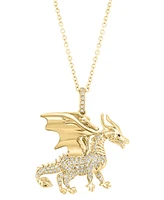 Effy Diamond Dragon 18" Pendant Necklace (1/4 ct. t.w.) in 14k Gold