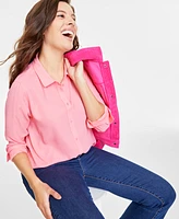 On 34th Women's Button-Front Crepe Shirt