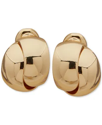 Anne Klein Gold-Tone Layered Huggie Clip On Earrings