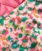 Id Ideology Big Girls Blurred Floral One-Piece Swimsuit, Created For Macy's