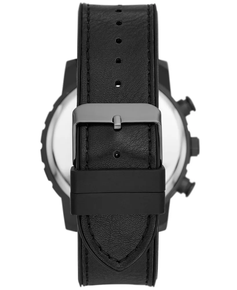 Folio Men's Quartz Three Hand Black Polyurethane Watch 47mm, Gift Set