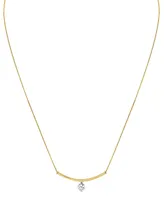 Sirena Diamond Dangle Curved Bar 18" Pendant Necklace (5/8 ct. t.w.) in 14k Two-Tone Gold - Two