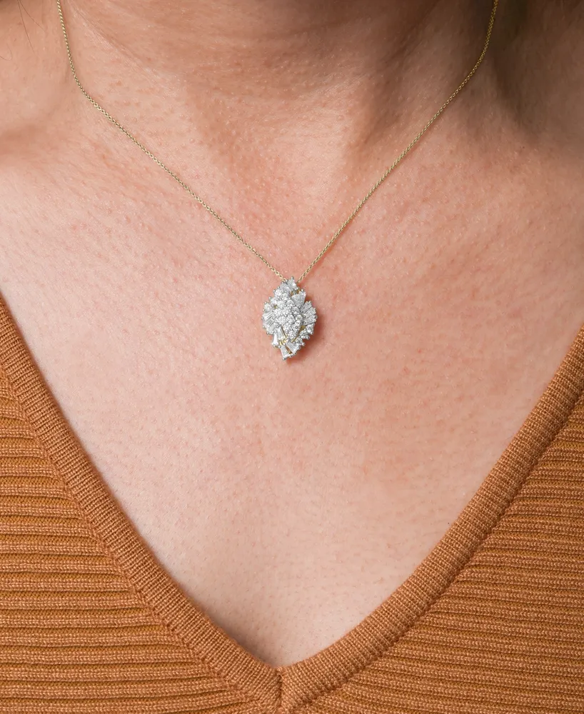 Wrapped in Love Diamond Cluster Pendant Necklace (1 ct. t.w.) in 14k Gold, Created for Macy's