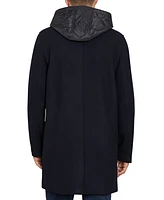 Sam Edelman Men's Single Breasted Coat with Quilted Bib