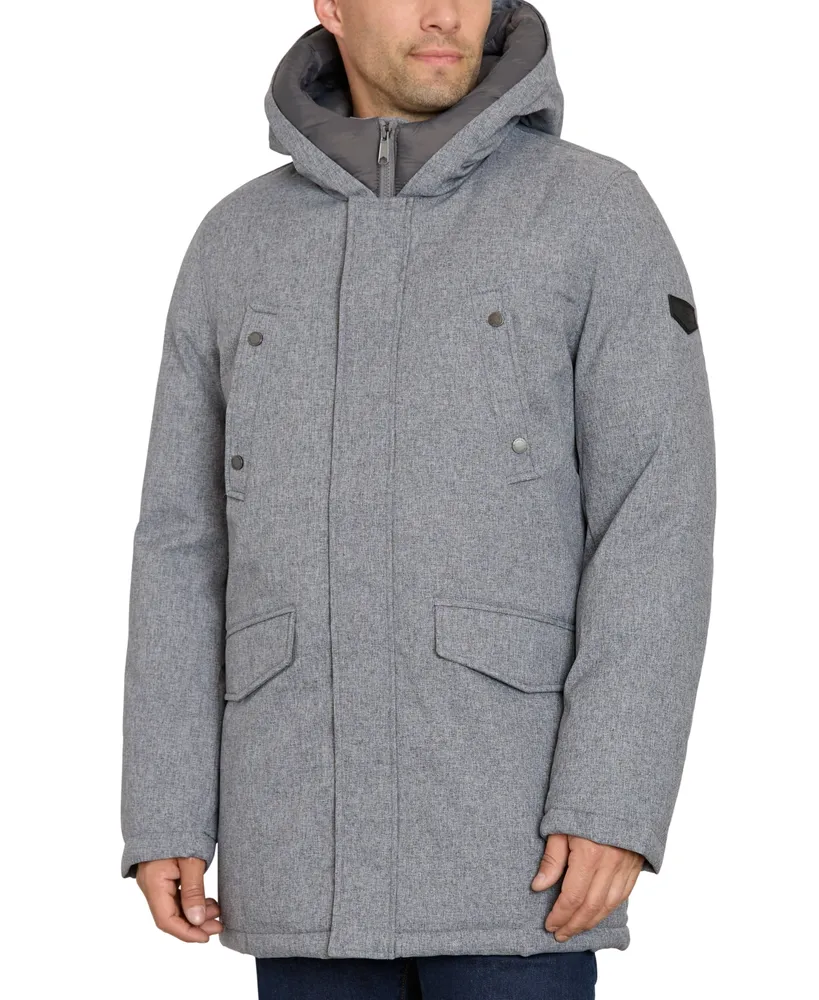 Sam Edelman Men's Three-Quarter Hooded Parka Coat