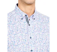 Society of Threads Men's Slim-Fit Performance Stretch Floral Print Short-Sleeve Button-Down Shirt