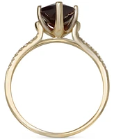 Garnet (2 ct. t.w.) & Diamond (1/10 ct. t.w.) Pear Ring in 14k Gold