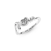 Pandora Cubic Zirconia Moments Mom Pave Heart Ring