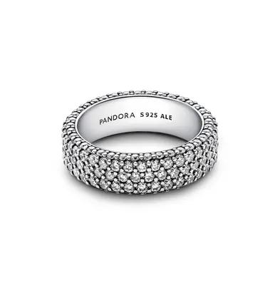 Pandora Cubic Zirconia Timeless Pave Triple-Row Ring