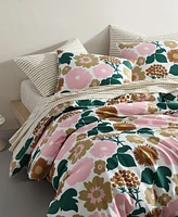 Closeout! Marimekko Pieni Kukkatori Cotton 3 Piece Duvet Cover Set