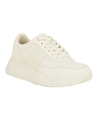 Calvin Klein Women's Pippy Lace-Up Platform Casual Sneakers