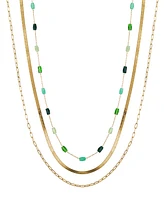 Unwritten Crystal Bead Layered 3 Piece Necklace Set