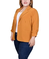 Ny Collection Plus 3/4 Sleeve Knit Ottoman Jacket