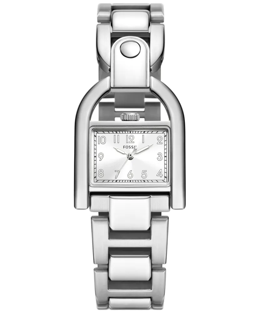 Fossil Women's Harwell Three-Hand Silver-Tone Stainless Steel Watch 28mm