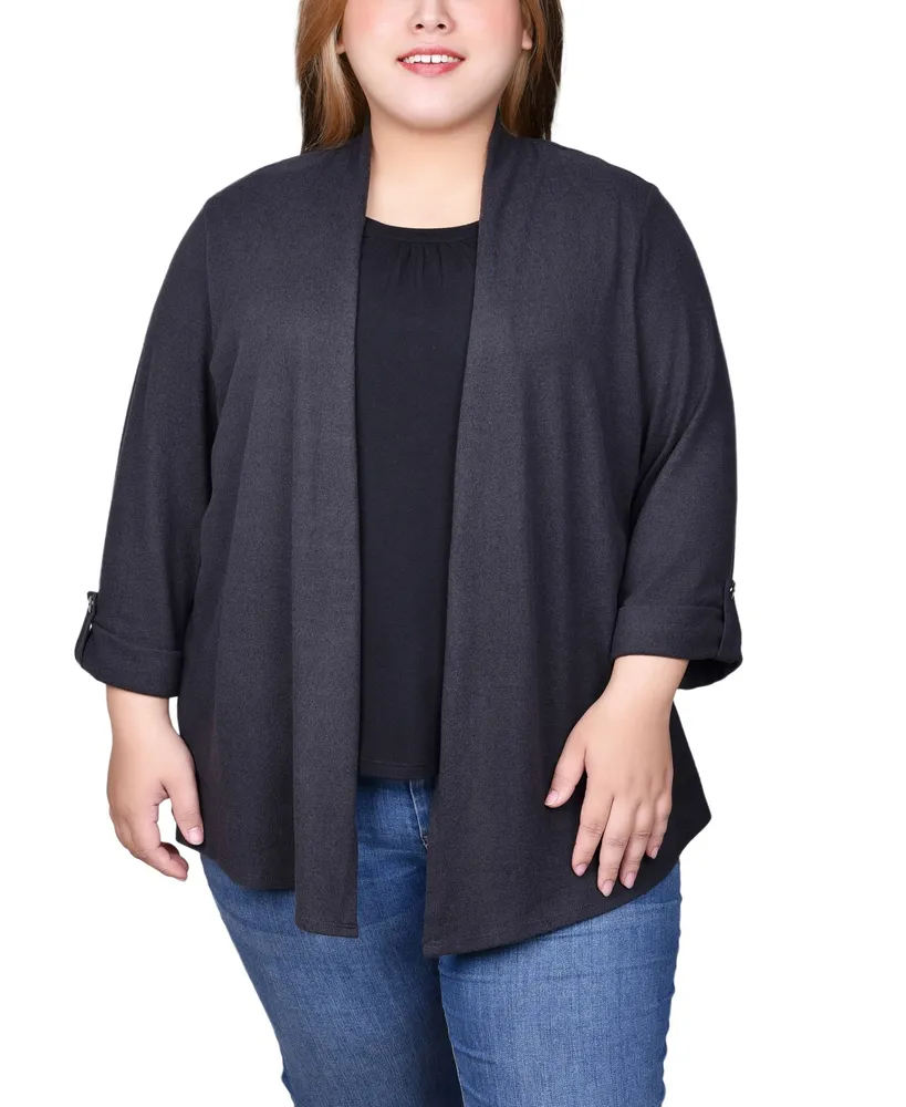 Ny Collection Plus 3/4 Sleeve Two One Top