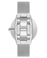 Nine West Women's Quartz Silver-Tone Stainless Steel Mesh Band Watch, 40mm