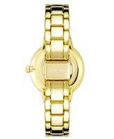 Nine West Women's Quartz Gold-Tone Alloy Link Bracelet Watch, 36mm - Green, Gold