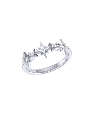 LuvMyJewelry Starry Lane Twist Design Sterling Silver Diamond Women Ring