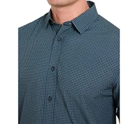 Kenneth Cole Men's Short-Sleeve Patterned Sport Shirt