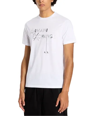 A|X Armani Exchange Men's Regular-Fit Cotton Jersey Monochromatic Logo T-Shirt