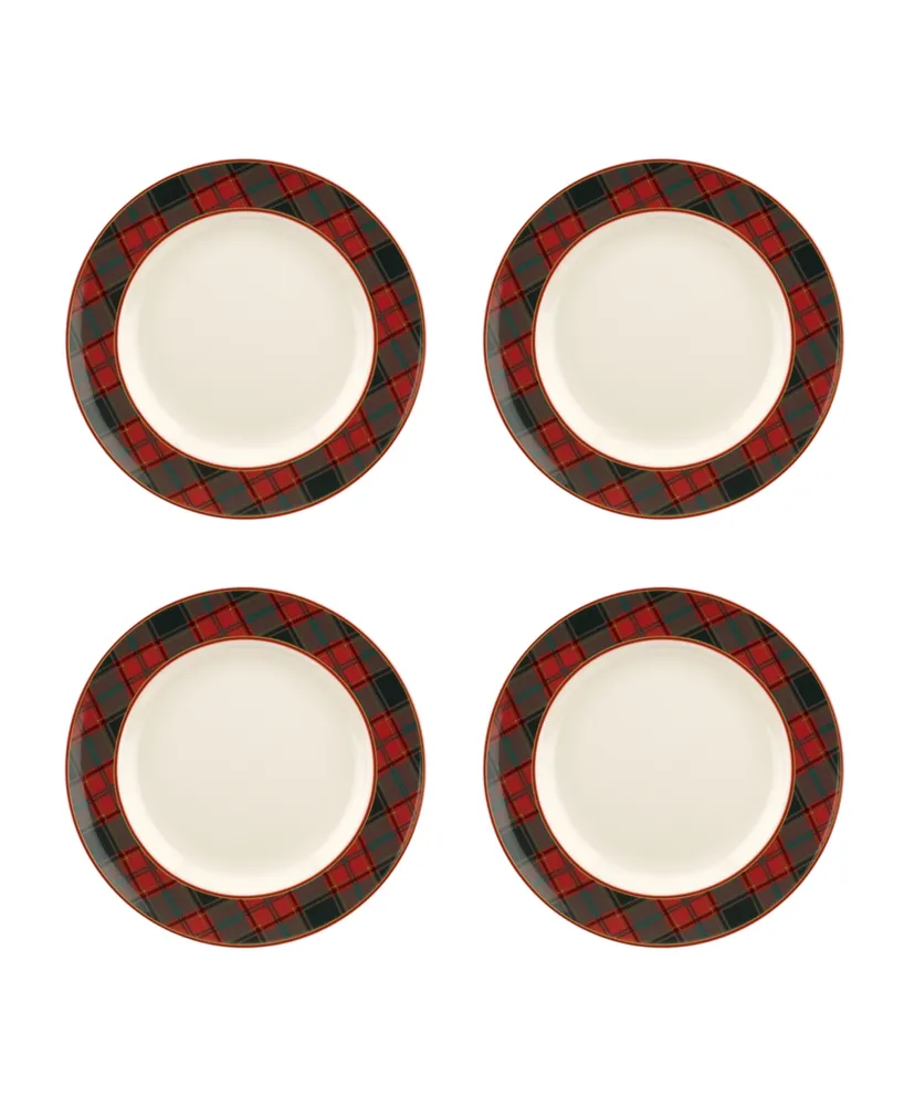 Christmas Tree Tartan Dinner Plate, Set of 4