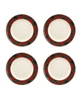 Christmas Tree Tartan Dinner Plate, Set of 4