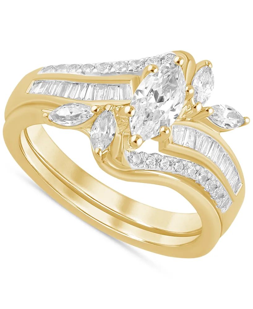 Diamond Marquise Swirl Bridal Set (1 ct. t.w.) in 14k Gold