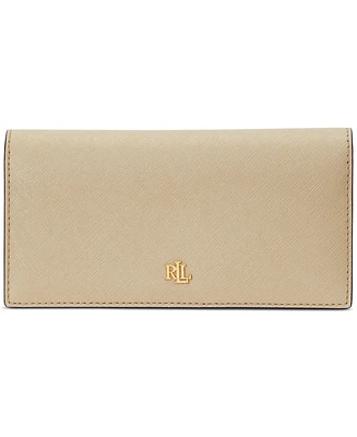 Lauren Ralph Crosshatch Leather Slim Snapped-Closure Wallet