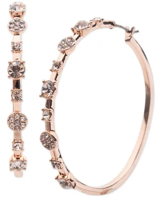 Givenchy Crystal Pave Medium Hoop Earrings, 1.7"
