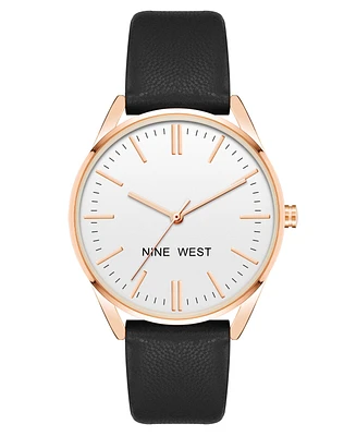 Nine West Women's Quartz Faux Leather Band Watch