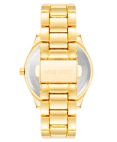 Nine West Women's Quartz Gold-Tone Alloy Link Bracelet Watch, 36mm - Silver-Tone