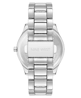 Nine West Women's Quartz Silver-Tone Alloy Link Bracelet Watch, 36mm - Silver