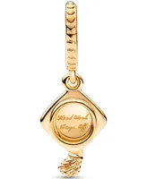 Pandora 14k Gold-Plated Unique Metal Blend Graduation Cap Dangle Charm