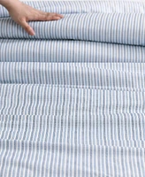 Eddie Bauer Ticking Stripe Cotton Percale Piece Duvet Cover Set