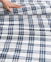 Eddie Bauer Basic Plaid Cotton Percale 3 Piece Duvet Cover Set
