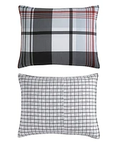 Closeout! Eddie Bauer Normandy Plaid Micro Suede Reversible Piece Duvet Cover Set